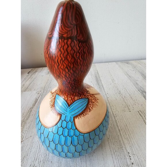 Vintage rowe large mermaid seahorse gourd Nautica shell unique - Picture 4 of 8